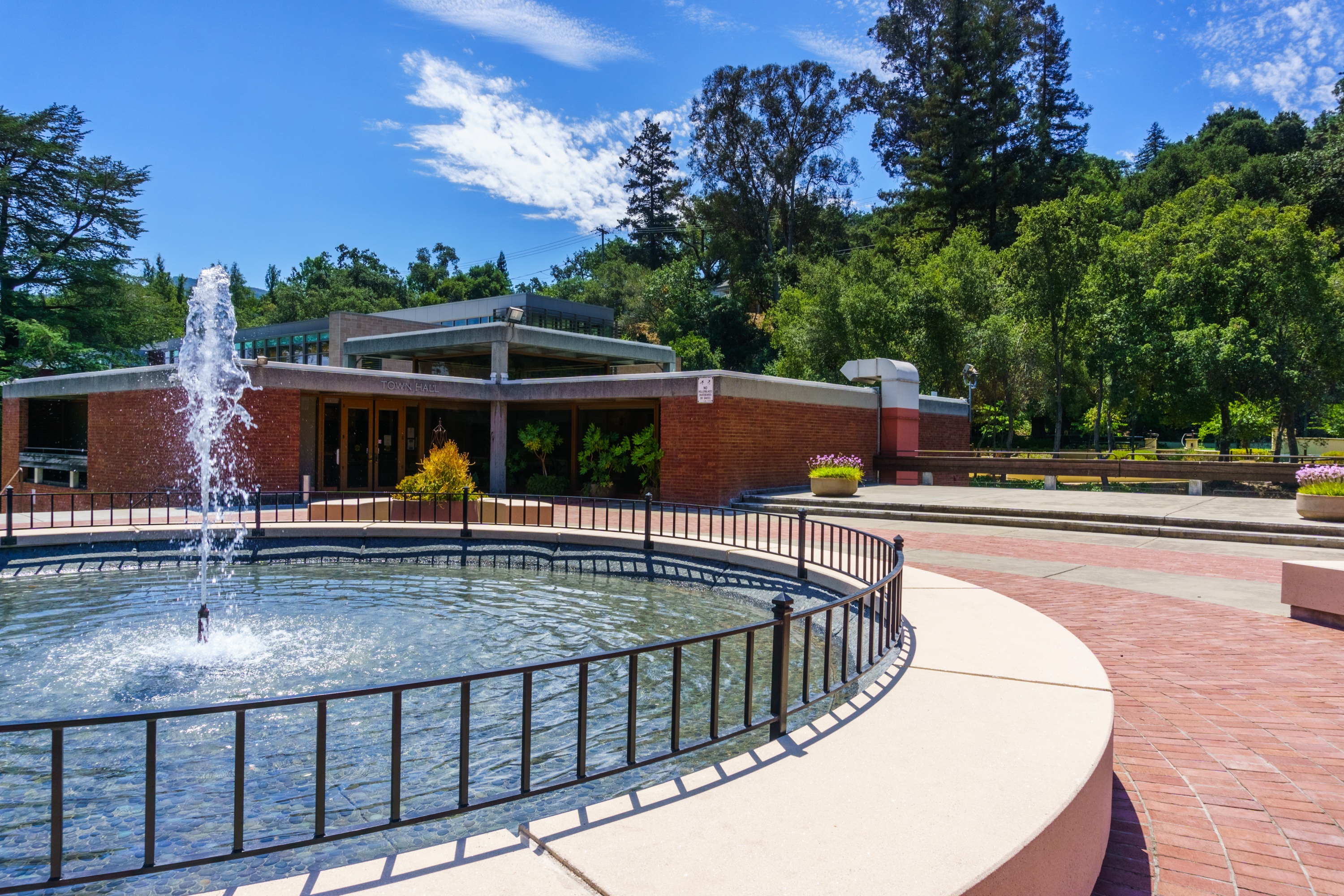 Fountain at the Los Gatos Civic Center, home of Music in the Park