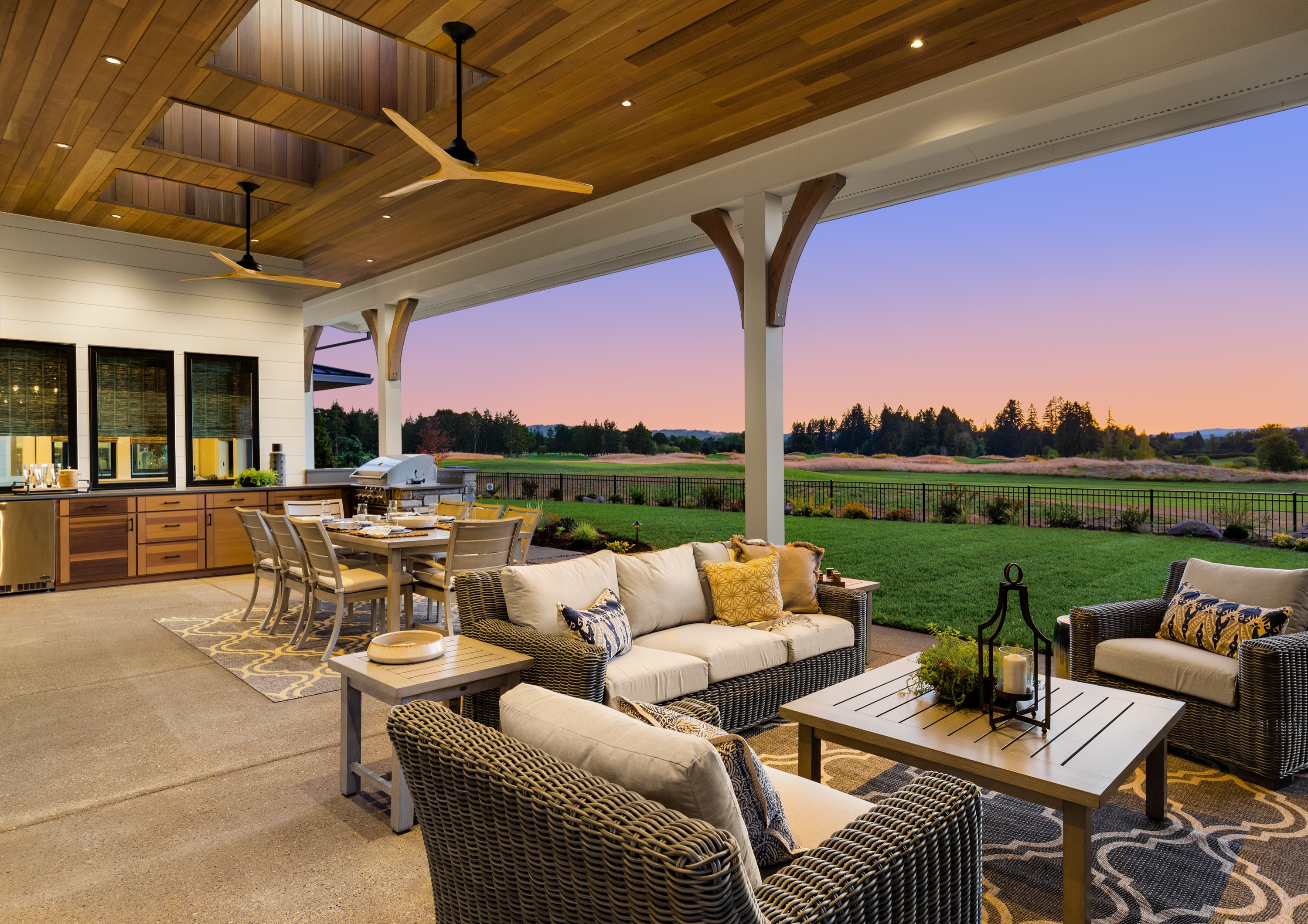 Silicon Valley luxury home exterior at sunset — Brad Bell Realty Coldwell Banker Global Luxury
