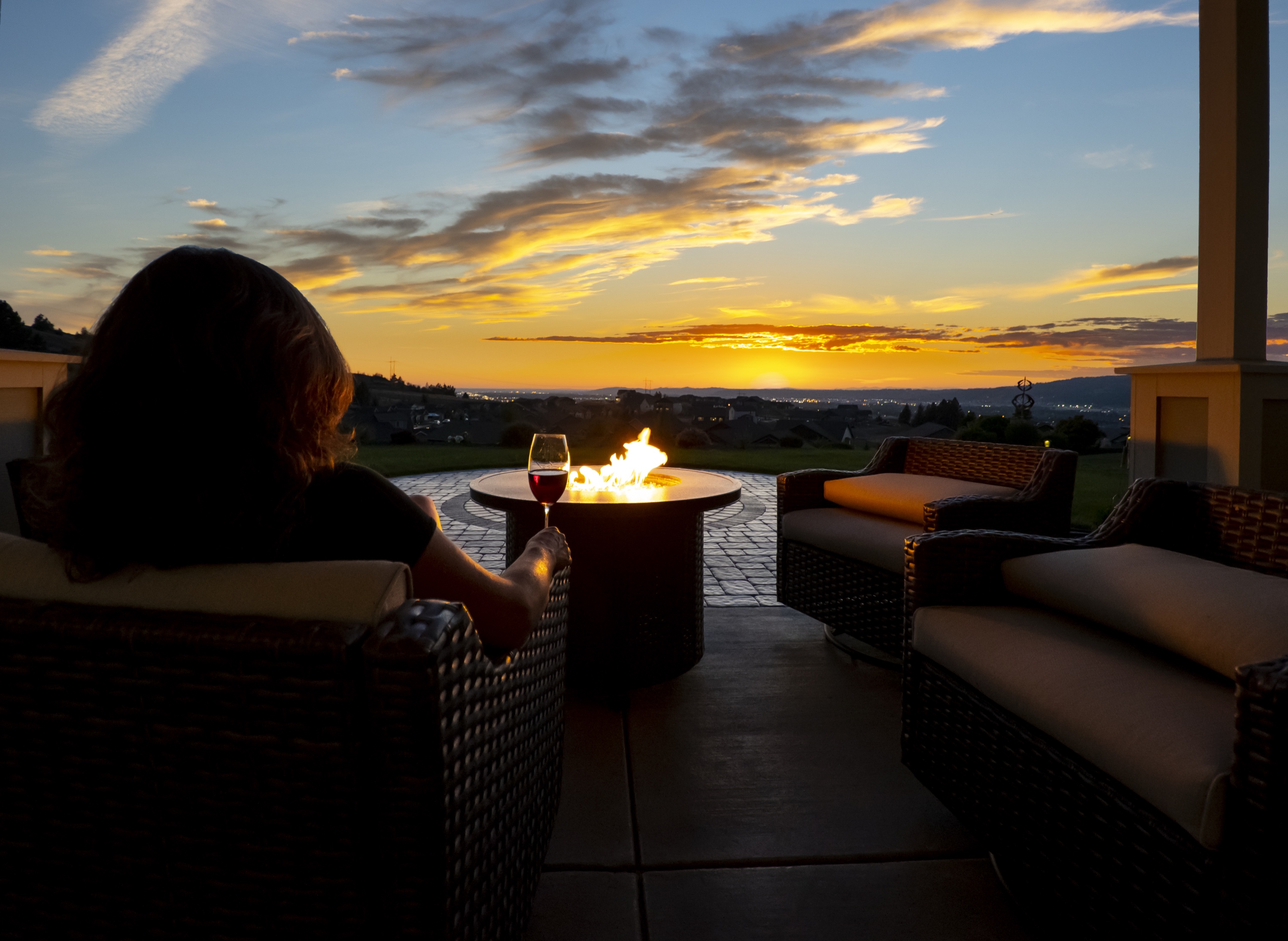Hilltop sunset with red wine &mdash; the Healdsburg Wine and Food Experience wraps Sunday with exactly this kind of view.