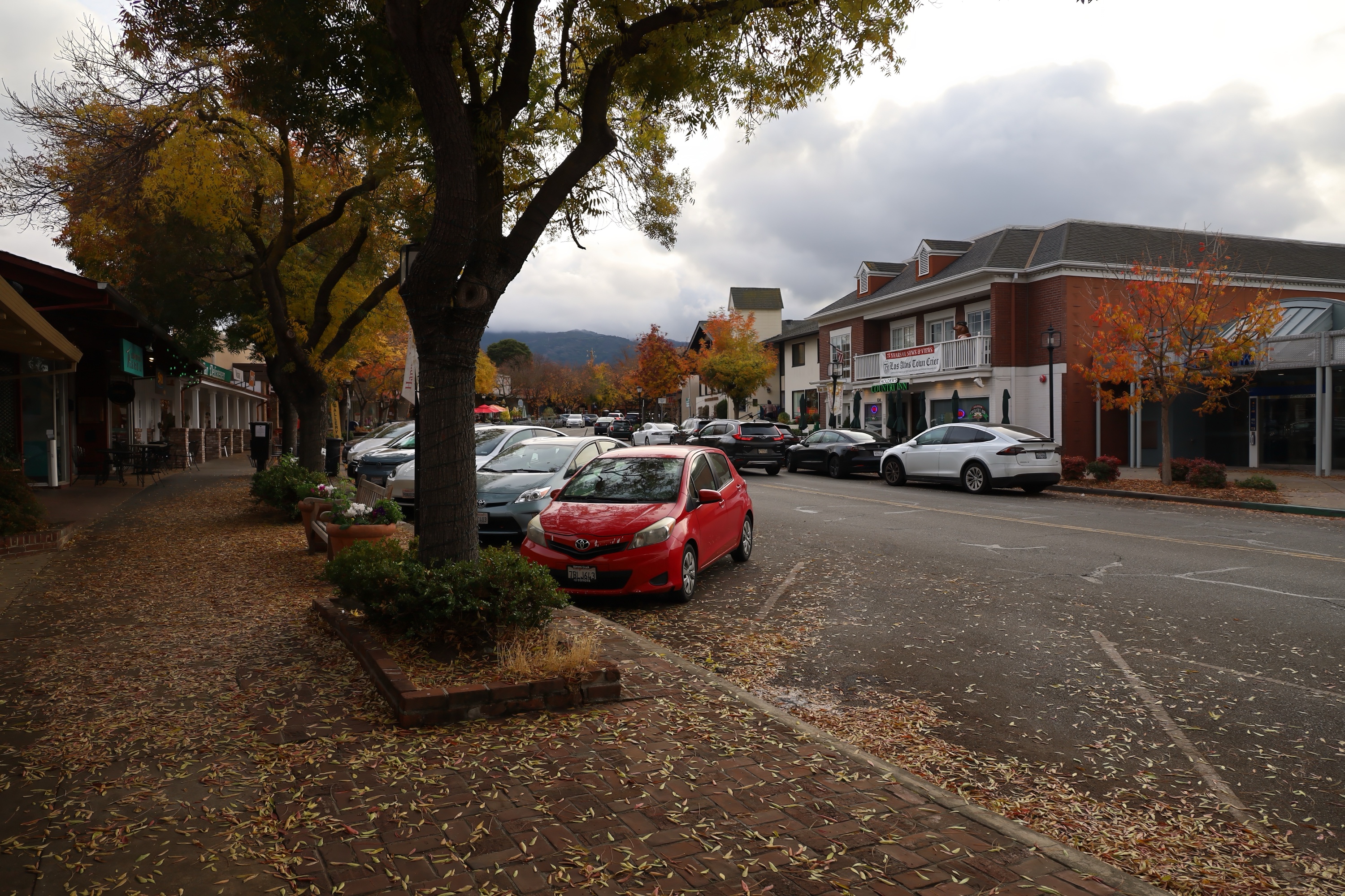 Downtown Los Altos shops and streetscape on a summer afternoon