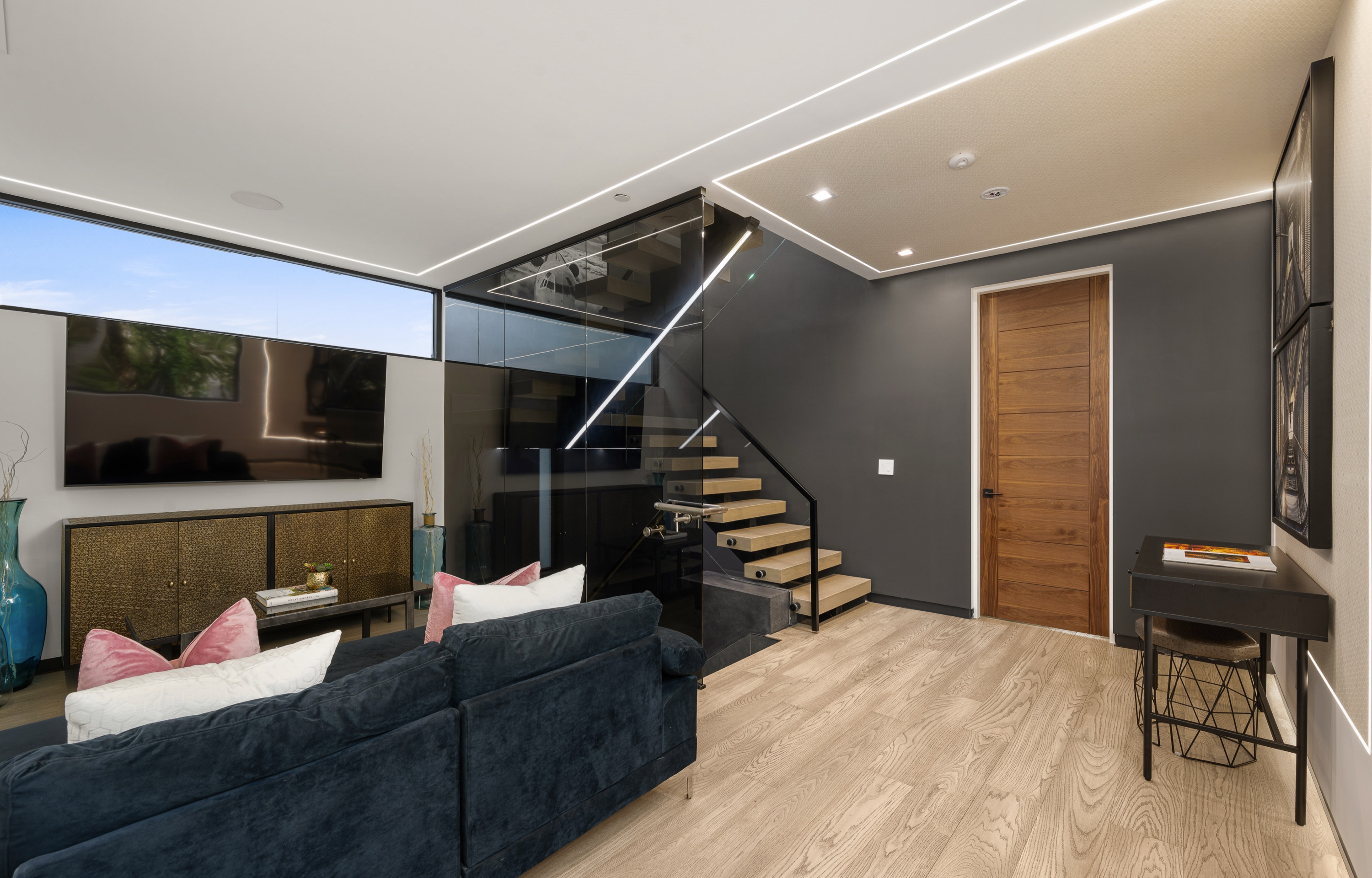 Spacious, well-lit staged living room prepared for a Silicon Valley listing photography session