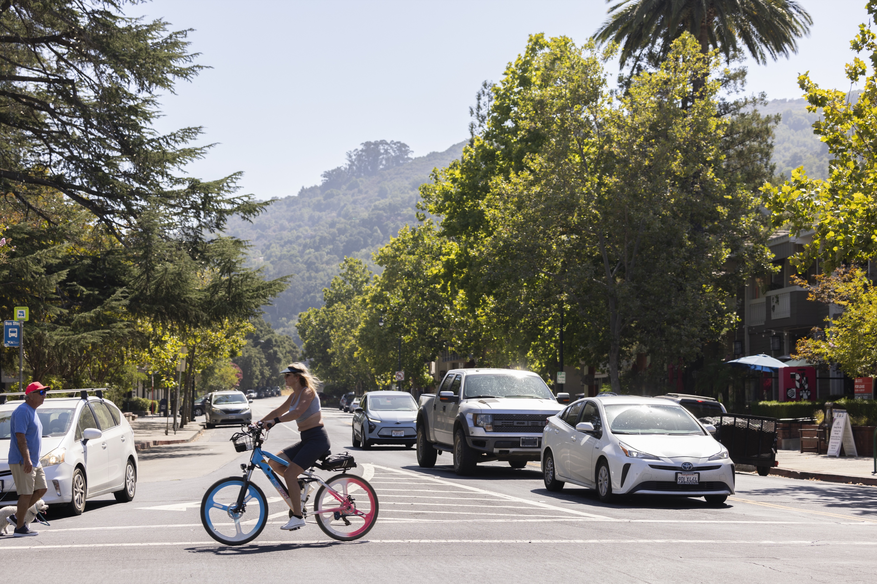 Shops and restaurants along North Santa Cruz Avenue in downtown Los Gatos