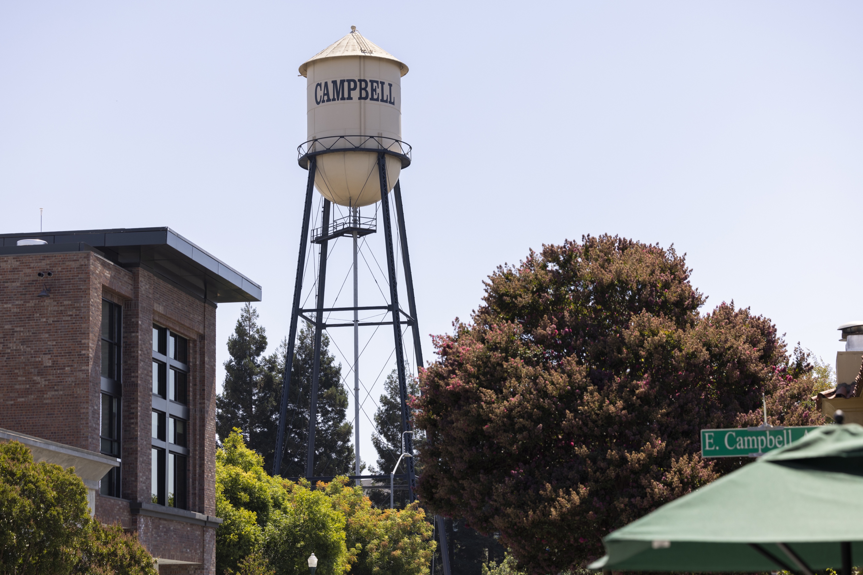 The iconic Campbell water tower landmark