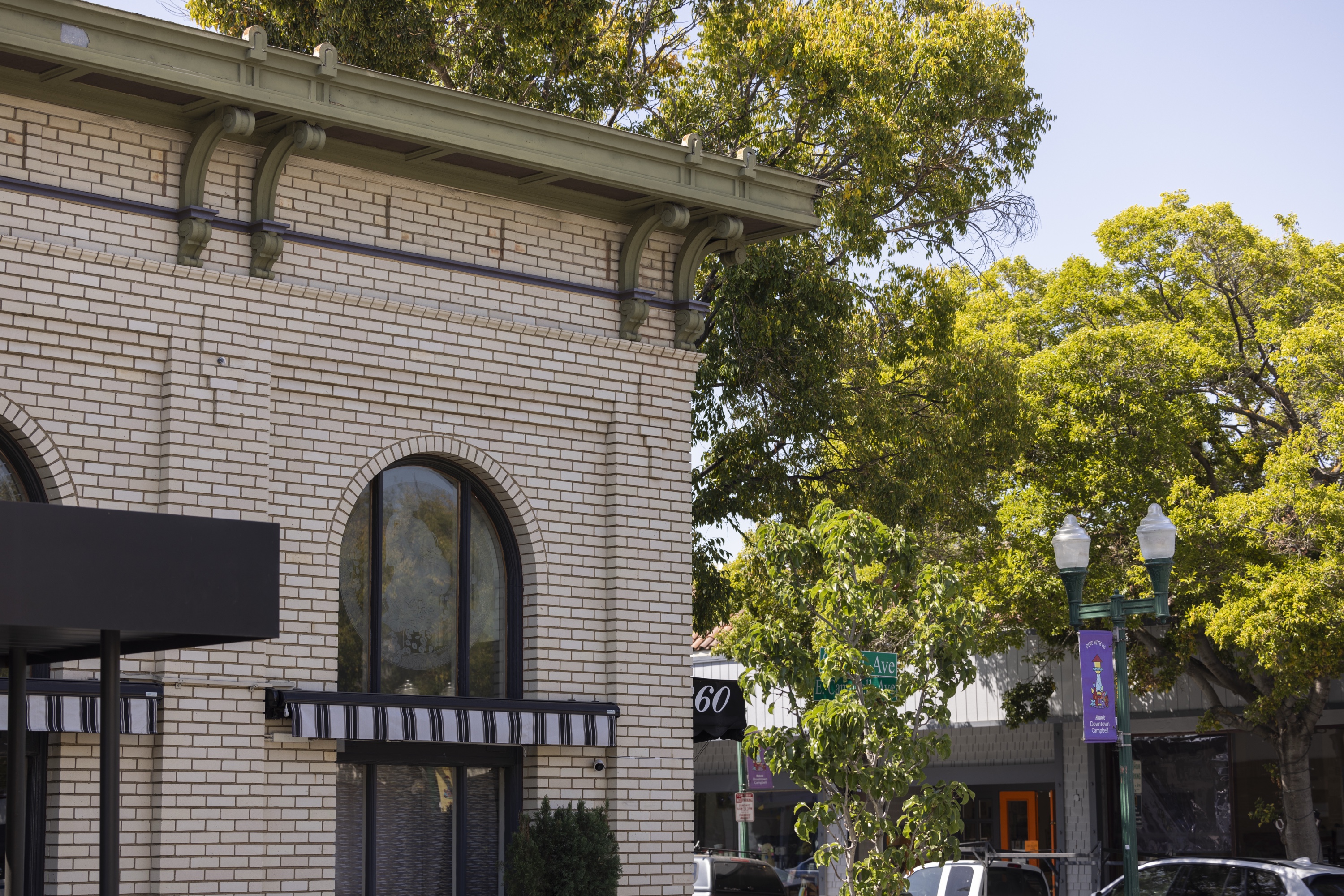Historic brick buildings along downtown Campbell Avenue